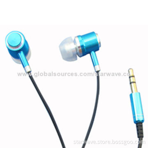 Metal wired earphones, 5mW rated power